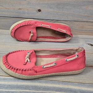 UGG CHIVON Red Coral Leather Espadrille Loafer Boat Shoes Size Women’s US 9.5